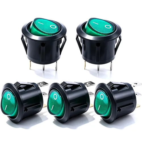 Miniatura 24 de mxuteuk Interruptor basculante momentáneo (ENCENDIDO) - Apagado de palanca DPST Power 4 Pin AC 250V 6A 125V 10A, uso para coche, barco