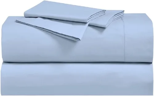 Miniatura 5 de Juego de sábanas de percal 100 % algodón con bolsillos profundos de 15 pulgadas (tamaño matrimonial, salvia lisa), ropa de cama transpirable