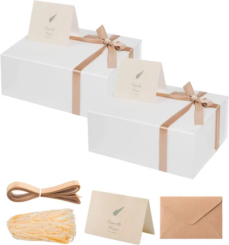 Miniatura 43 de LIFELUM Caja de regalo de 13.5 x 10 x 4 pulgadas, caja de regalo grande con tapas magnéticas, cajas de regalo negras para regalos de graduación