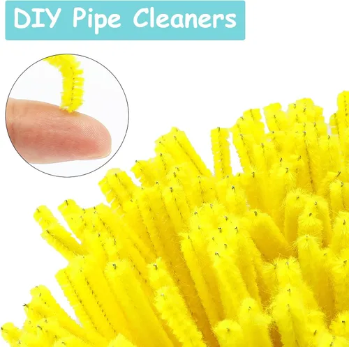 Miniatura 3 de FirstKitchen Limpiadores de tuberías para manualidades, 200 unidades, limpiadores de tuberías amarillos, tallos de chenilles de 0.23 x 12 pulgadas