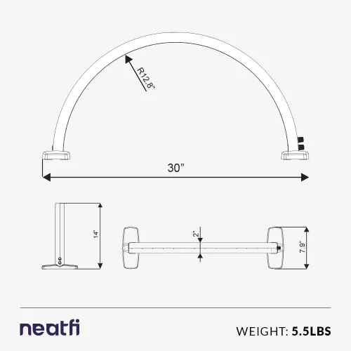 Miniatura 7 de Neatfi Luz de Media Luna para Lámpara de Escritorio de Uñas, Lámpara de Mesa, Múltiples Modos de Iluminación de Escritorio para Esteticistas