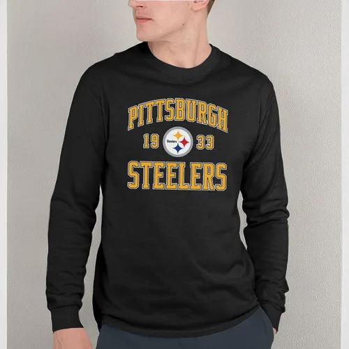 Miniatura 3 de Hybrid Sports NFL - Pittsburgh Steelers - Established - Camisa de manga larga para hombre y mujer, talla XL, Pittsburgh Steelers, negro