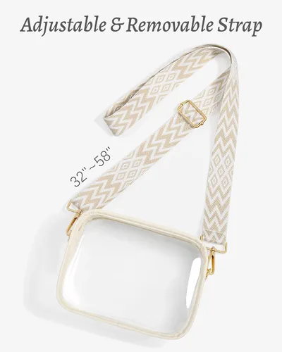 Miniatura 4 de FANGSUN Bolso transparente para mujer, bolso cruzado transparente aprobado para estadios, pequeño bolso transparente para conciertos y festivales