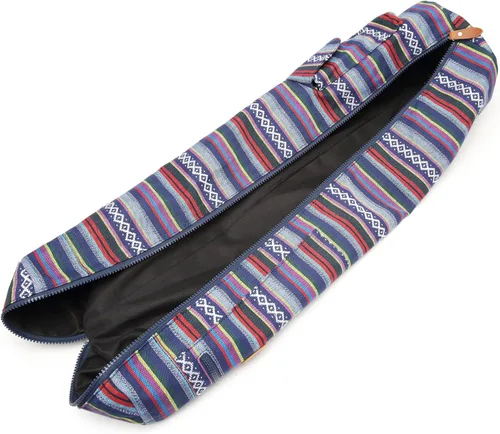 Miniatura 7 de Bolsa de lona para esterilla de yoga con correa ajustable y bolsillos, bolsa de gimnasio de viaje con cierre completo para mujeres y hombres, se