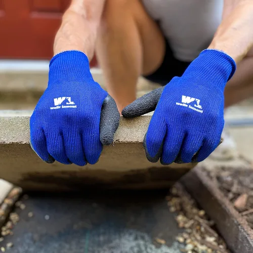 Miniatura 3 de Wells Lamont Guantes de trabajo con agarre recubierto para hombre con revestimiento de látex, talla S (524S), color azul