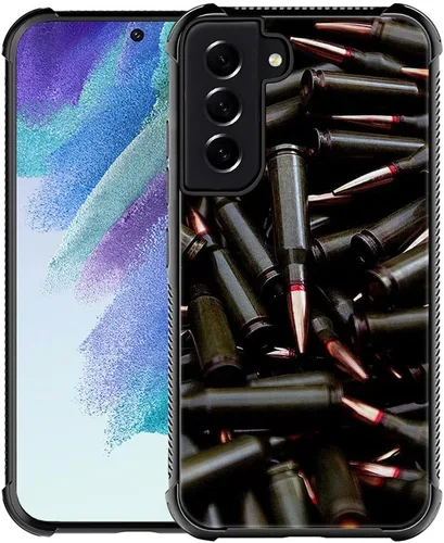 ZHEGAILIAN Funda compatible con Samsung Galaxy S22, AK 47 ametralladora municiones diseño gráfico acrílico a prueba de golpes antiarañazos funda