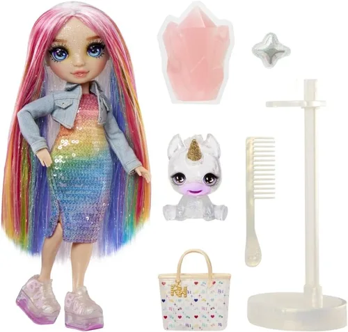 Miniatura 5 de RAINBOW HIGH Muñeca de moda con kit de slime y mascota - Amaya (arcoíris) - Muñeca centelleante de 11.0 in con ciervos con purpurina para bricolaje