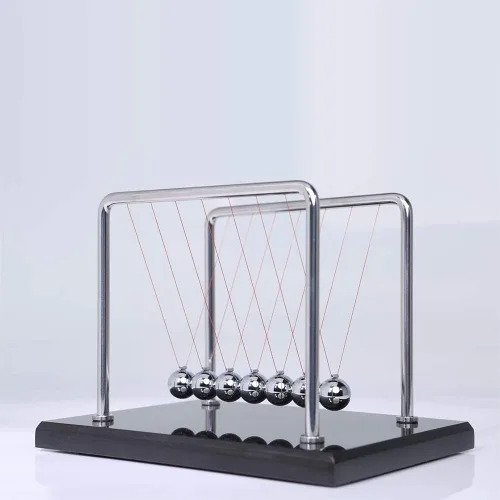 Miniatura 7 de CERROPI Bolas de equilibrio Newton Cradle, péndulo Newton con 7 bolas, bola clásica de Newton, artilugio de ciencia física Juguetes y accesorios