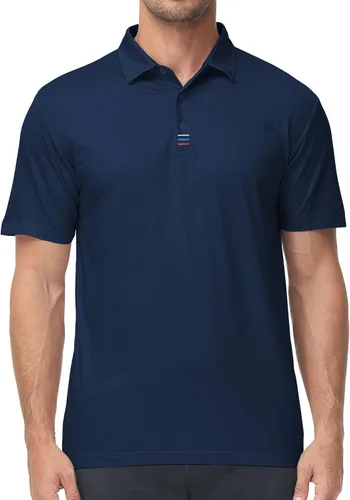V VALANCH Polo de golf de manga corta para hombre, estilo casual, con cuello que absorbe la humedad