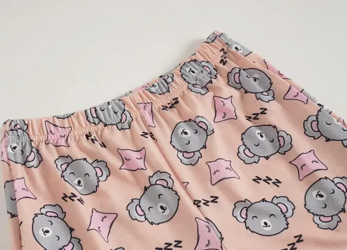 Miniatura 5 de Hupohoi Conjunto de pijama lindo de verano para niñas grandes, ropa de dormir estampada en forma de corazones a