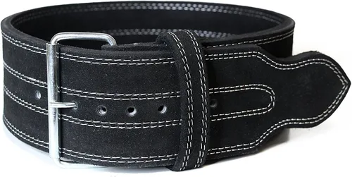 Serious Steel Fitness Cinturón de cuero para levantamiento de pesas y cinturón de ejercicio (4 pulgadas de ancho y 0.394 in de grosor, una sola