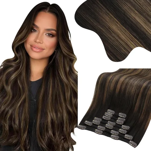 Miniatura 42 de Moresoo Extensiones de cabello humano Remy con clip, color rubio platino, extensiones de cabello humano real de doble trama, color rubio #60, 18