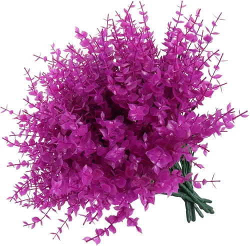 Miniatura 36 de RECUTMS - Flores artificiales, plantas artificiales, resisten los rayos ultravioleta, arbustos sintéticos, para interior y exterior, maceta