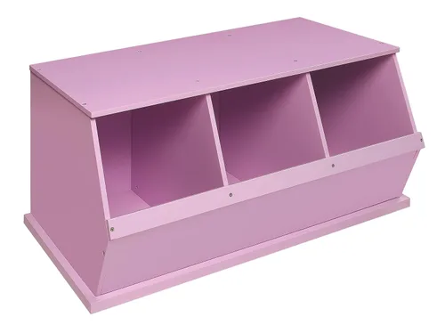 Miniatura 14 de Badger Basket Organizador apilable de almacenamiento de juguetes de tres cubos - gris