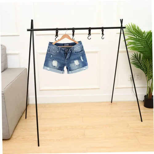 Miniatura 4 de BESPORTBLE Juego de camping plegable para lavandería, colgador de ropa, trípode para acampar al aire libre, soporte de aleación de aluminio