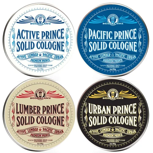 Miniatura 4 de BushKlawz Active Prince Colonia sólida de 1 onza tamaño completo sin alcohol, latas concentradas naturales aptas para viajes, fragancia masculina