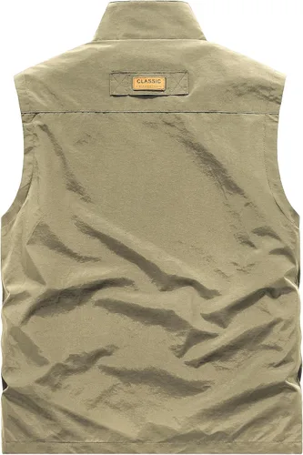 Miniatura 3 de Gihuo Chaleco de pesca ligero de secado rápido para hombre con múltiples bolsillos