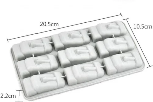 Miniatura 6 de Isla de Pascua Estatuas de Piedra Bandeja de Hielo Cubos Diy Molde Verano Mini Molde de Pastel de Silicona