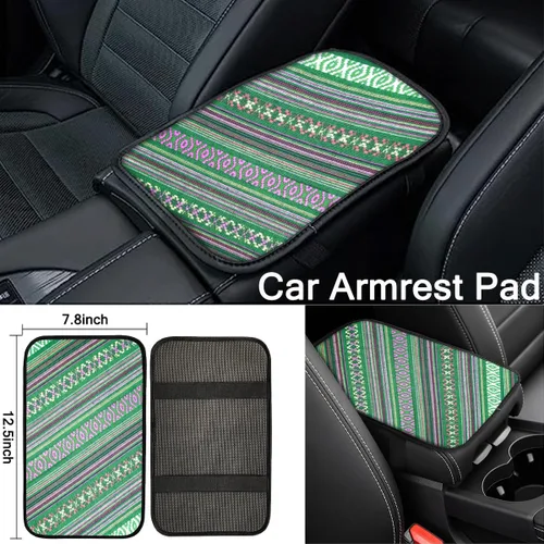 Miniatura 5 de Juego de fundas bohemias para volante, funda para cinturón de seguridad y almohadilla para reposabrazos, tela bohemia para volante de automóvil