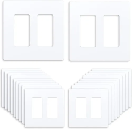Miniatura 7 de Cubierta de Tomacorriente, Placa de Pared Decorativa sin Tornillos, Cubierta de Enchufe de Interruptor de Luz, Tamaño Estándar de 1-Gang, Blanco