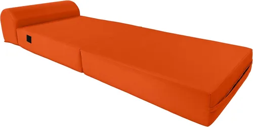 Miniatura 3 de D&D Futon Furniture. Cama plegable de espuma para silla, sofá estudio, colchón de espuma plegable para invitados (6 x 24 x 70 pulgadas, naranja)