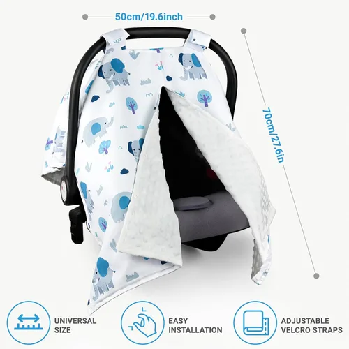 Miniatura 3 de Metplus Funda para asiento de coche 2 en 1 para bebé, toldo para asiento de coche para bebés, funda de lactancia multiusos para mamá, fundas