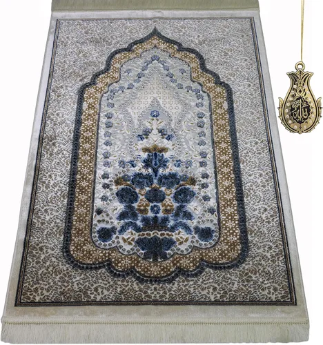 Miniatura 11 de Modefa Alfombra de oración de terciopelo islámico turco, alfombra de oración para hombres y mujeres, diseño tradicional musulmán Janamaz Sajada