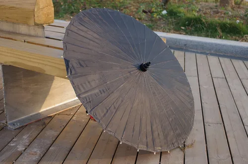 Miniatura 36 de Parasol de tela de bambú liso, ideal para recuerdos de fiesta de boda (fucsia)