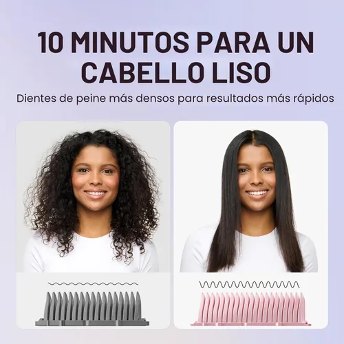Miniatura 4 de Wavytalk Cepillo alisador de pelo, elegante cepillo de alisado iónico, peine alisador de cerámica antiquemaduras con pantalla LED para cabello súper