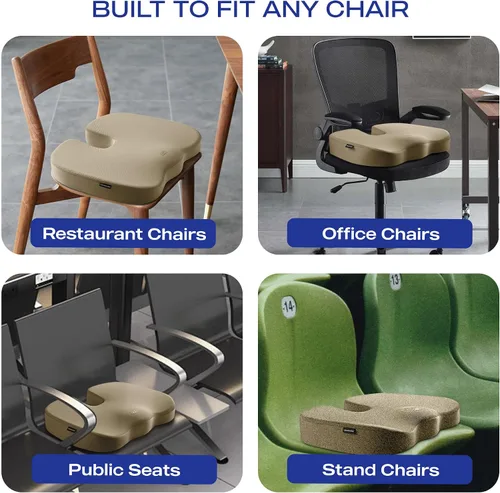 Miniatura 7 de Skechers Cojín de Espuma de Memoria para Asiento, Cojín para Silla de Oficina para Alivio del Dolor de Coxis, Almohada para Glúteos para Silla