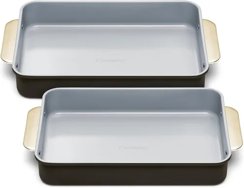 Miniatura 30 de Caraway Sartén rectangular de cerámica antiadherente de 9 x 13 pulgadas, revestimiento de cerámica naturalmente resbaladizo, no tóxico, libre