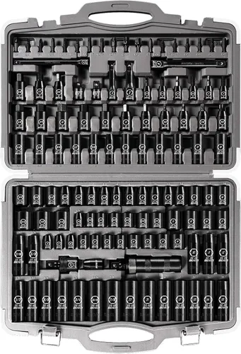 Miniatura 8 de BOEN Juego de 35 piezas de llaves de impacto profundo con guía de 1/2 pulgada - SAE 3/8"-1-1/4" y métrico 8-24mm, extensiones, junta y adaptador, 35