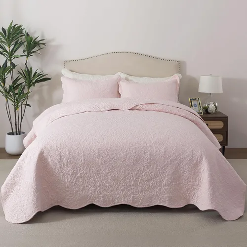Miniatura 250 de HoneiLife - Juego de colcha de tamaño Queen, juego de ropa de cama de pana bordada de 3 piezas, colcha de lujo, ligera, cálida, para todas las Pana