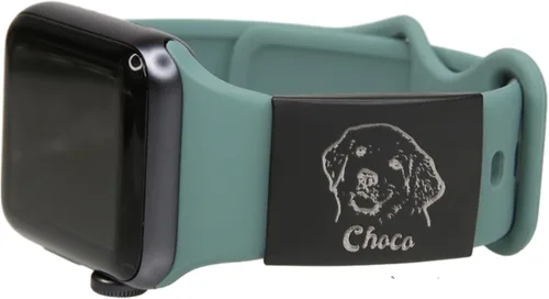 Miniatura 4 de Etiqueta de identificación para mascotas para banda de reloj inteligente de silicona de 18 a 0.866 in, placa de acero inoxidable grabada Oro Rosa