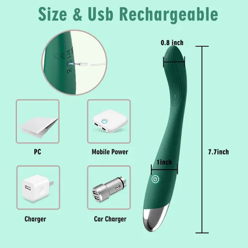 Miniatura 6 de Juguetes sexuales para adultos para mujeres, vibrador de punto G del clítoris con 10 potentes modos de vibración, estimulador del pezón del Verde
