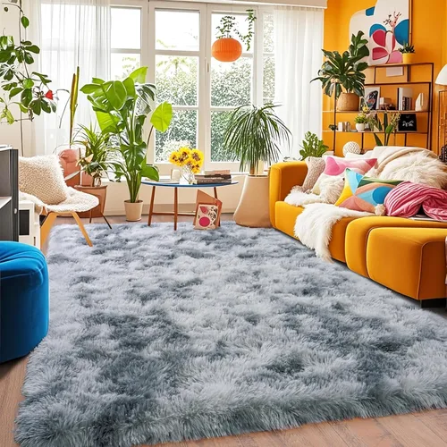 Miniatura 66 de Alfombras de área de 8x10 para sala de estar, alfombra shaggy grande ultra suave y esponjosa para dormitorio, alfombras de felpa mullida Blanco crema