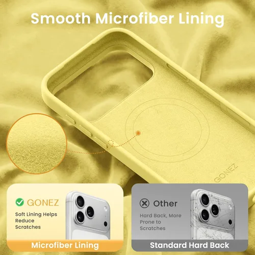 Miniatura 384 de GONEZ Funda de silicona para iPhone 15 Pro Max, compatible con Magsafe, protector de cámara + protector de pantalla, forro de microfibra suave