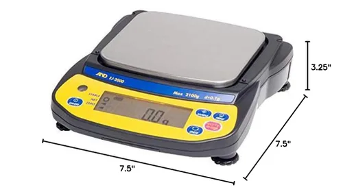 Miniatura 2 de A&D EJ-2000 - Balanza de laboratorio de precisión de 74.08 oz x 0.00 oz, tamaño de cacerola 5 x 5.5 pulgadas, báscula portátil compacta