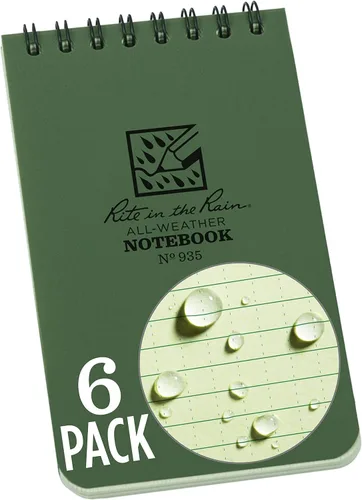 Miniatura 23 de Rite in the Rain - Cuaderno con espiral superior resistente a la intemperie, 3 x 5 pulgadas, cubierta a cuadros color marrón y canela