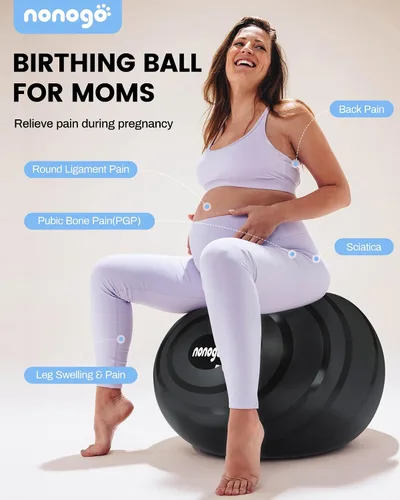 Miniatura 6 de nonogo Bola de parto para embarazo con bandas de resistencia, pelota de ejercicio para entrenamiento, yoga, terapia física, fisio de maternidad