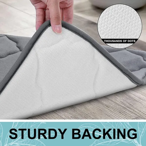 Miniatura 5 de OLANLY Alfombra de baño de espuma viscoelástica de 24 x 16 pulgadas, ultra suave y absorbente, antideslizante, cómoda, lavable a máquina, para suelo