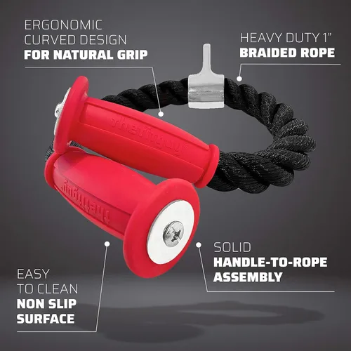 Miniatura 4 de THEFITGUY Combinación definitiva de cuerda de tríceps: 30 pulgadas de agarre ergonómico antideslizante cuerda de tríceps desplegable y cuerda