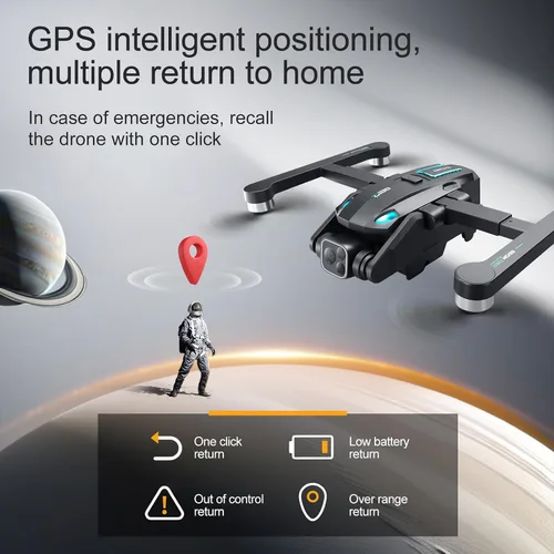 Miniatura 7 de Dron GPS S188 con cámara 8K para adultos, FPV RC Quadcopter con motor sin escobillas, transmisión WiFi 5G, evitación de obstáculos, flujo óptico