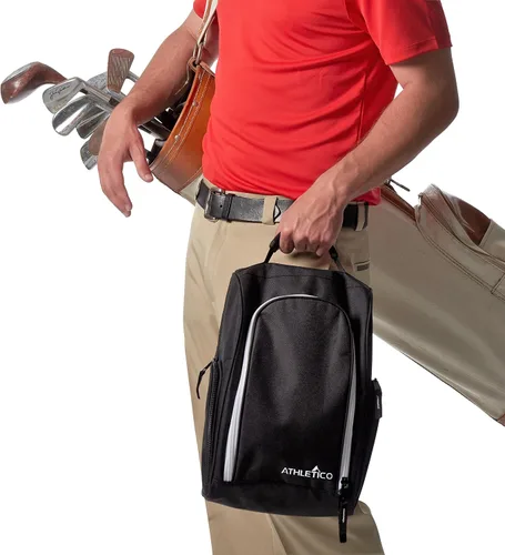 Miniatura 3 de Athletico Bolsa para zapatos de golf – Bolsas portadoras de zapatos con cremallera con ventilación y bolsillo exterior para calcetines, camisetas