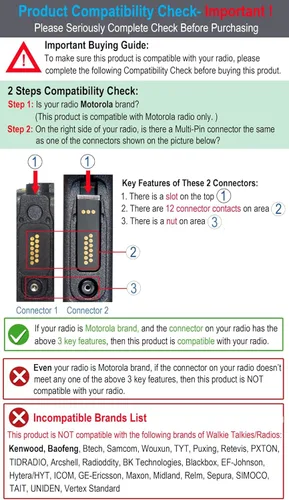 Miniatura 2 de commountain Micrófono de altavoz compatible con radios Motorola APX-6000 XPR-7550e APX-8000 (7000 4000) XPR-7350e (7580e 7380e 7550 7350) APX6000