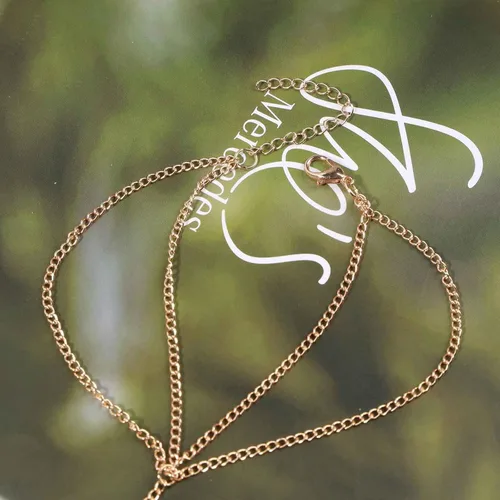 Miniatura 5 de Pulsera bohemia de ancla esclava, pulsera de dedo de oro, pulsera de anillo vintage, anillo de capas, pulsera de muñeca retro arnés de mano cadena