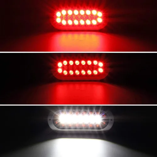 Miniatura 2 de Partsam 4 luces LED ovaladas de 6.5 pulgadas para remolque, 23 luces LED de montaje en brida, luces traseras de freno rojas, luces de marcha