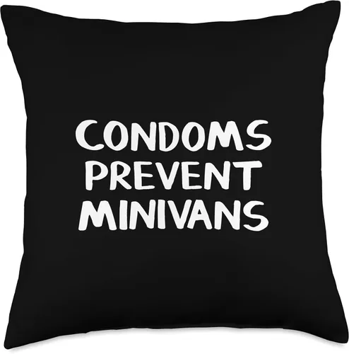 Miniatura 5 de Condoms Prevent Minivans Almohada de tiro 16x16, multicolor