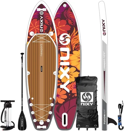 NIXY Newport - Tabla de remo inflable de 10 pies 6 pulgadas, SUP de alto rendimiento, duradero y ligero para todos los niveles de habilidad,