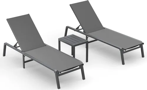Miniatura 29 de Tumbona de Aluminio para Exteriores - Silla de Descanso Plegable y de Montaje Libre para Exteriores con 5 Respaldos Ajustables, Silla de Patio